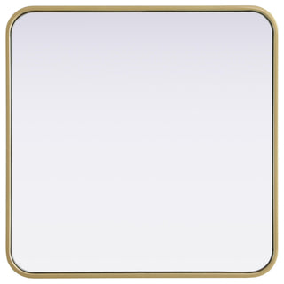 Home Living Contour Metal Square Mirror 24x24, Brass
