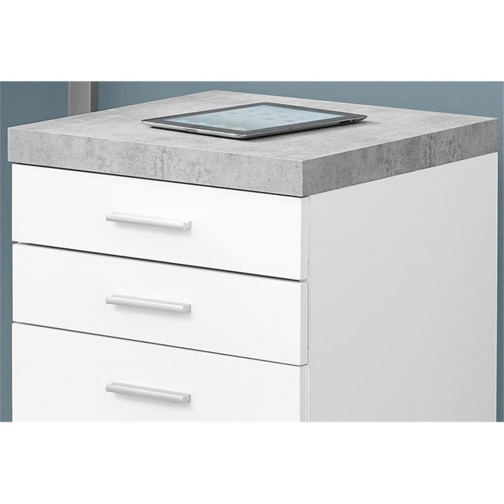 File Cabinet Rolling Mobile Printer Stand Office Work Laminate Grey