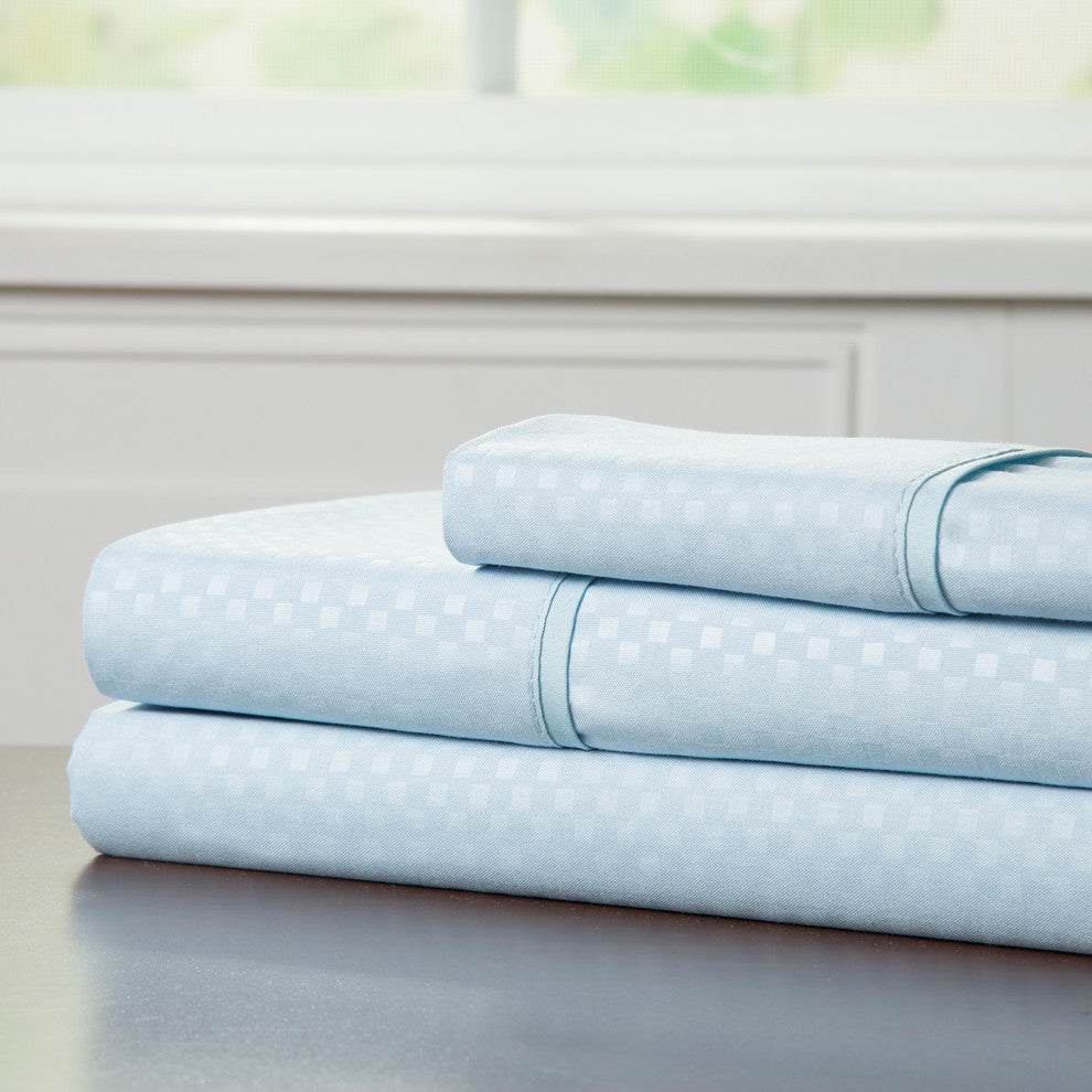 Embossed Sheet Set, Blue, Twin