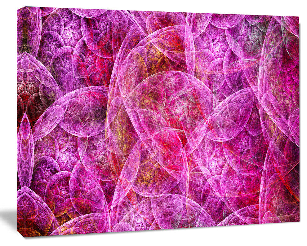 Pink Fractal Dramatic Clouds, Oversized Abstract Canvas Wall Art, 60x40