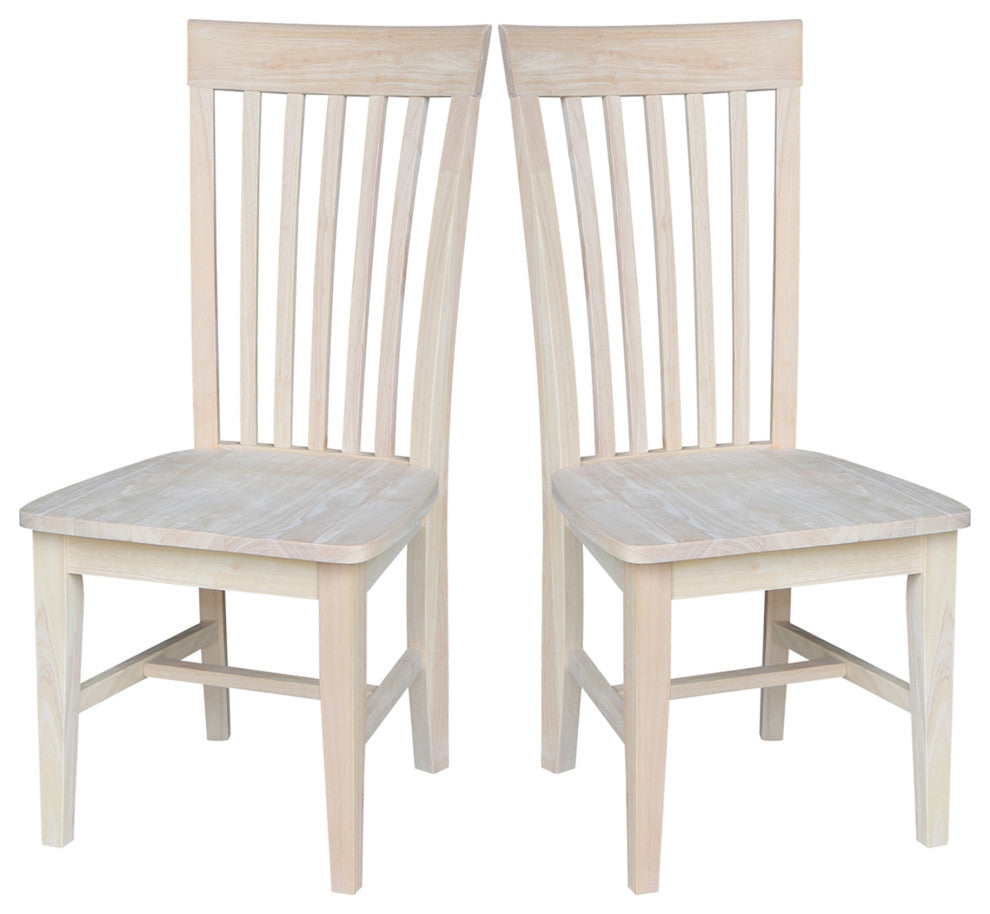 Set of Two Tall Mission Chairs, Unfinished