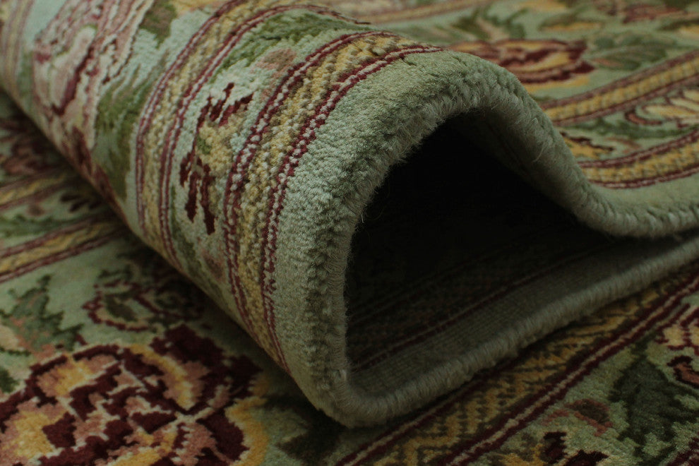 Pak-Persian Basarabian Light Green Rug, 7'11x8'2
