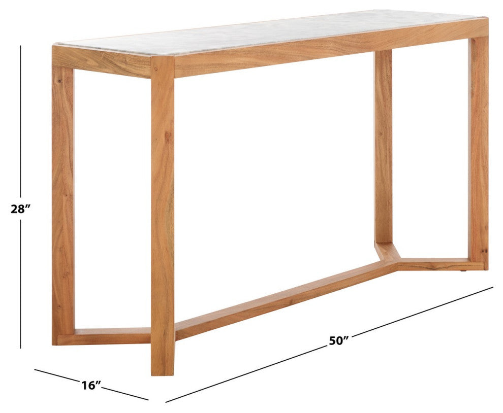 Safavieh Couture Bernardi Marble Top Console Table, Natural/White