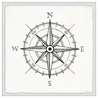 "Navigation Compass" Framed Painting Print, 12x12
