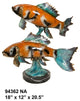 Tropical Fish, Marble Base, Special Patina Sculpture