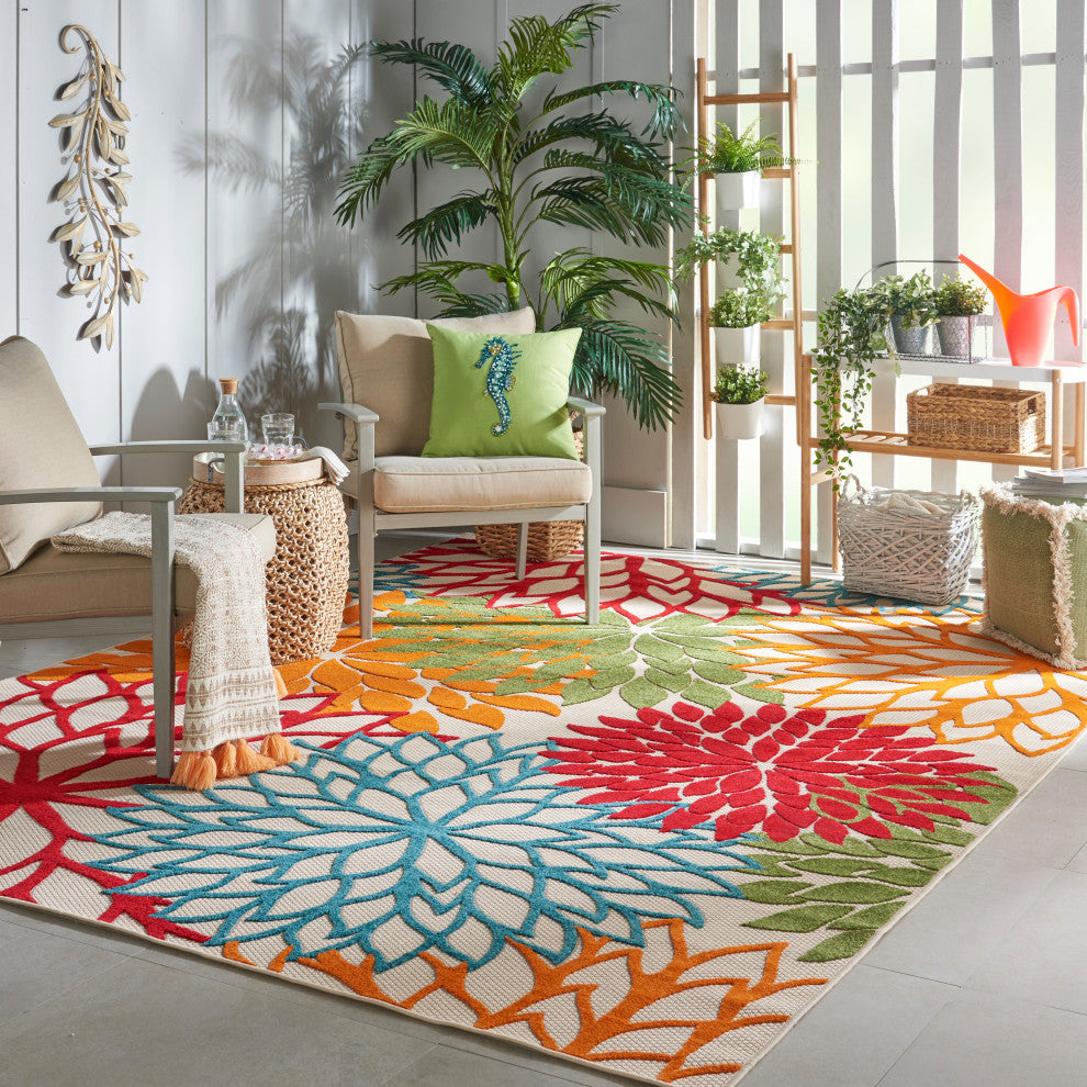 Nourison Aloha 3' x 5' Green Tropical Area Rug