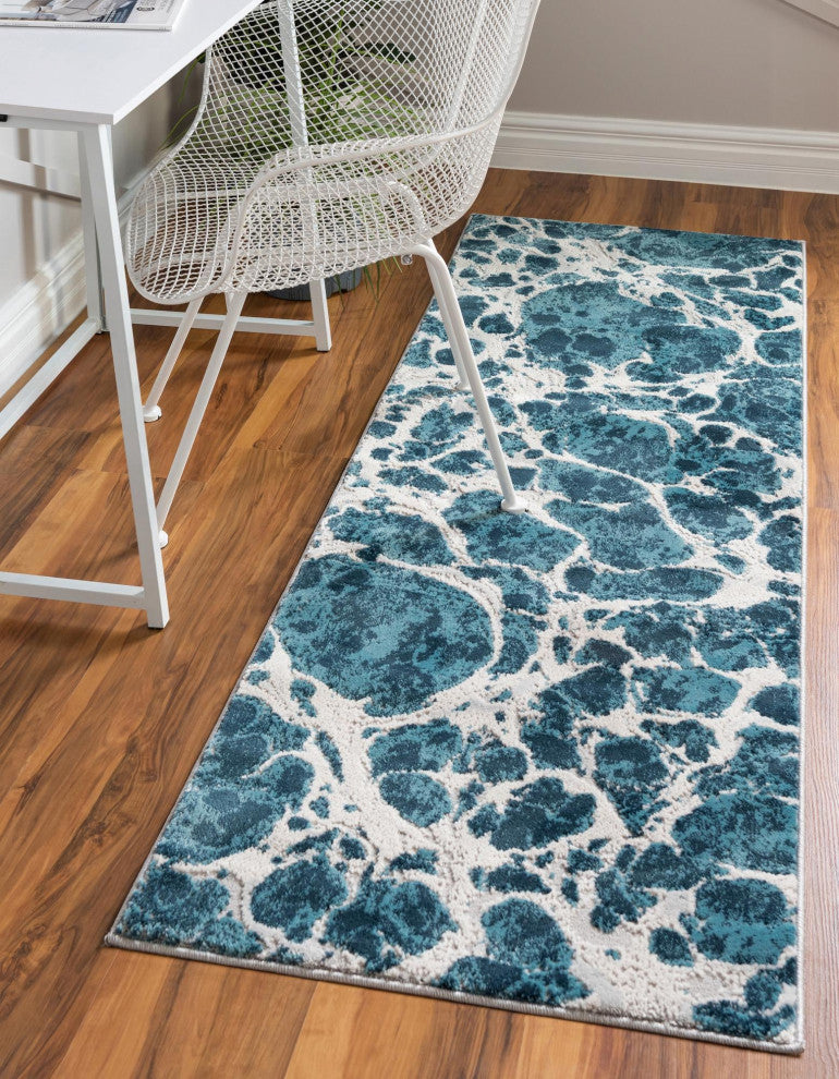 Unique Loom Oasis Breeze Area Rug, Blue, 2' 0 X 12' 0 Runner