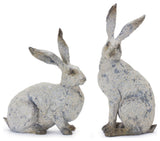 Weathered Rabbit Statue, 2-Piece Set