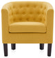 Upholstered Tufted Barrel Chair Roll Armrest Accent Chair, Yellow