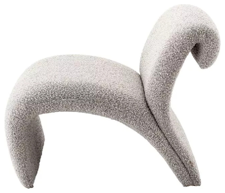 BouclÃ© Curved Accent Chair | Eichholtz Vignola, Gray