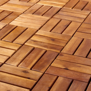 Safavieh Outdoor Hanoi Wooden Floor Tile- 12 Slats-Acacia Natural