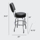 Retro Home Single Ring Upholstered 24" Swivel Counter Stool with Back, Red