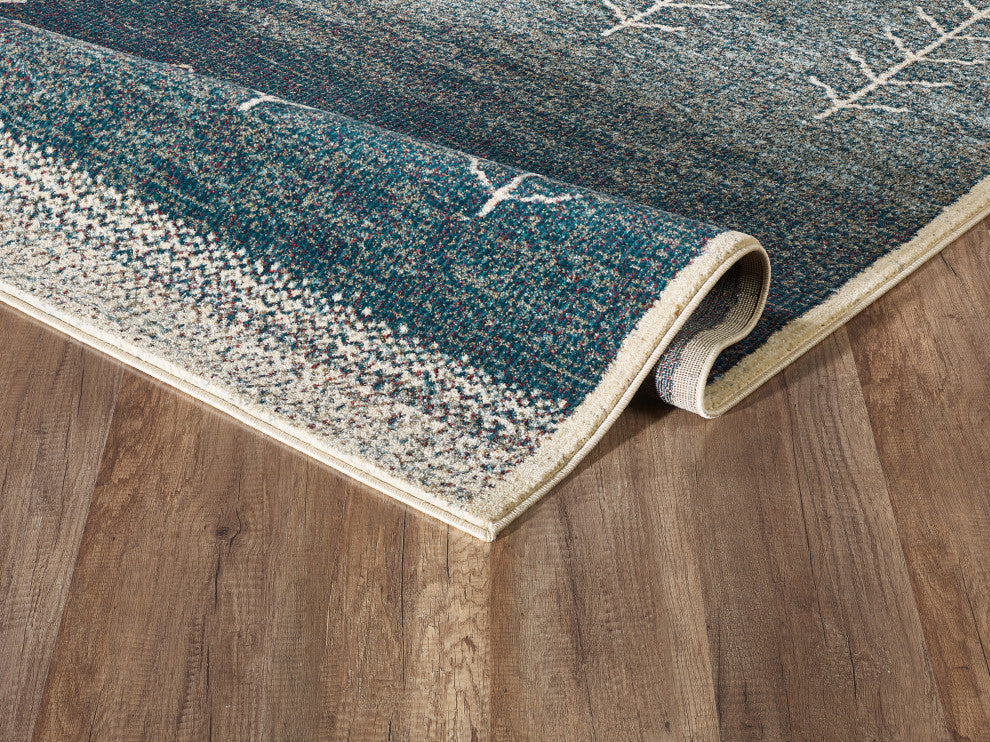 Abani Mesa MES150A Blue Southwest Pattern Area Rug