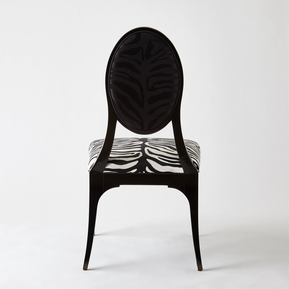 Art Deco Vintage Style Hollywood Zebra Black White Dining Chair Animal Print