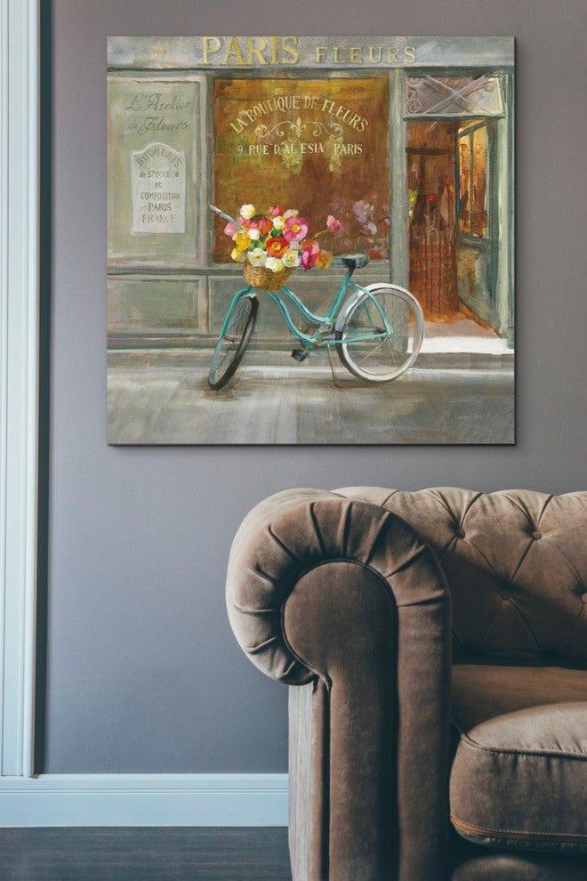 Epic Graffiti "French Flowershop v2" by Danhui Nai Giclee Canvas Art, 37"x37"