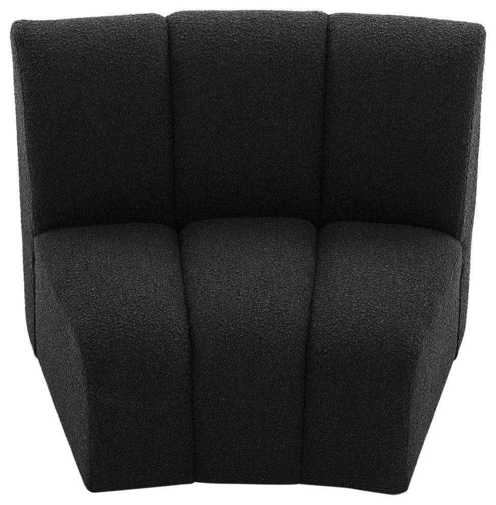 Infinity Boucle Fabric Upholstered Modular Chair, Black