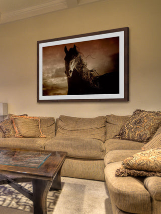 "Friesian Fire" Framed Painting Print, 36x24