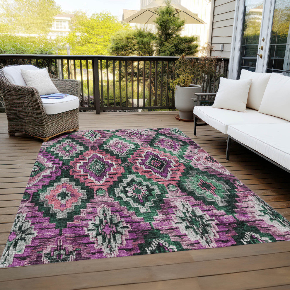 Machine Washable Indoor/Outdoor Chantille ACN1891 Blush 8' x 10' Rug