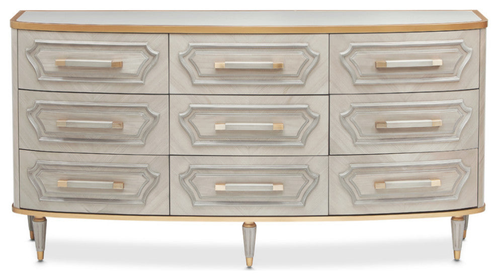 St. Charles 9-Drawer Dresser, Dove Gray