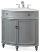 24 Inch Triadsville Grey Corner Design Bathroom Vanity With Quartz Top