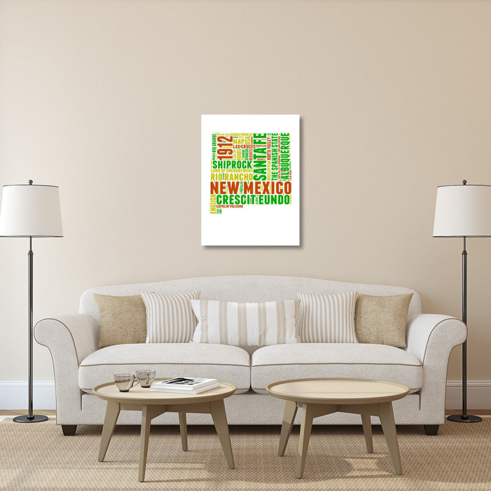 "New Mexico Word Cloud Map" Fine Art Print