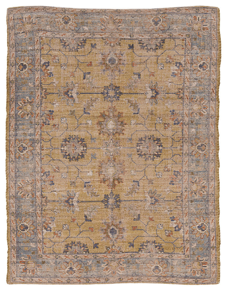 Morris Gold/Light Blue Karissa Distressed Moroccan Accent Rug, 5' X 7'