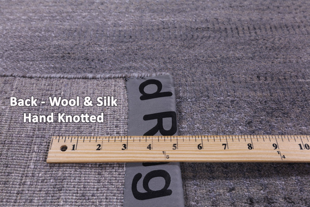 Savannah Grass Wool and Silk Hand Knotted Rug 6' 0" X 9' 2" Q11402