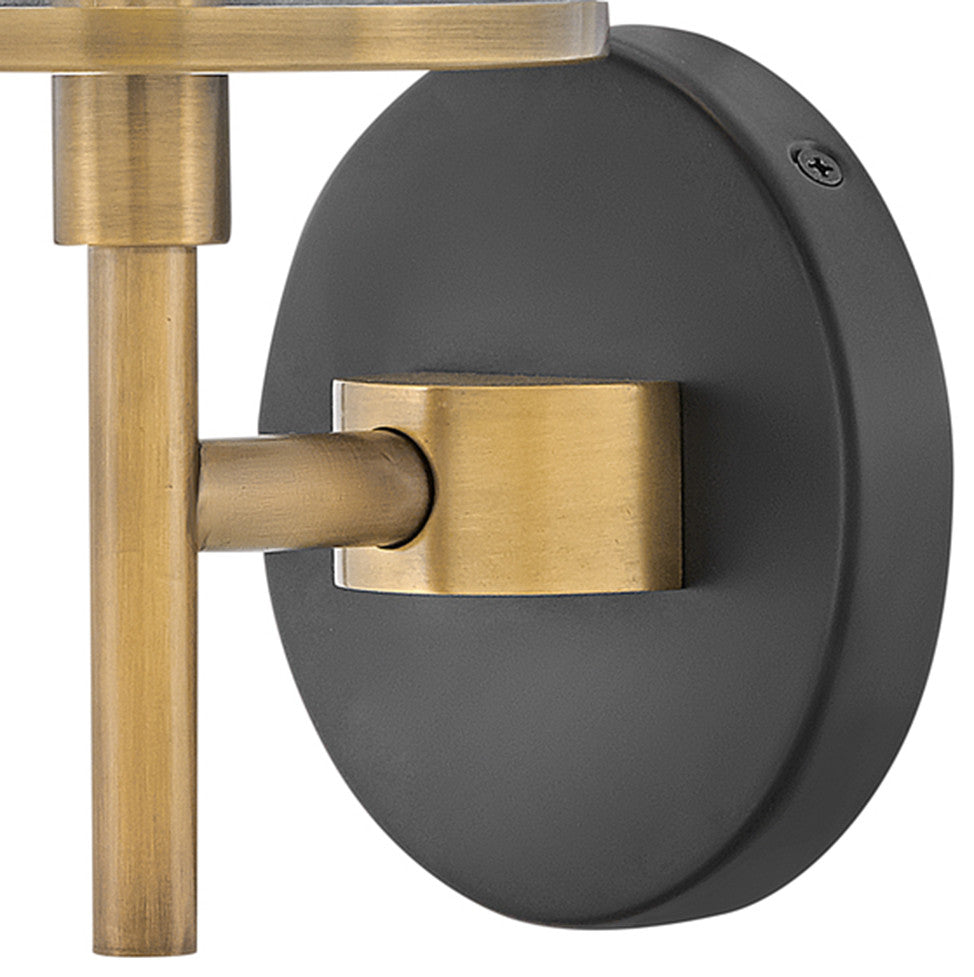 Hinkley Marten 5" Single Light Bath Vanity Fixture, Heritage Brass + Black