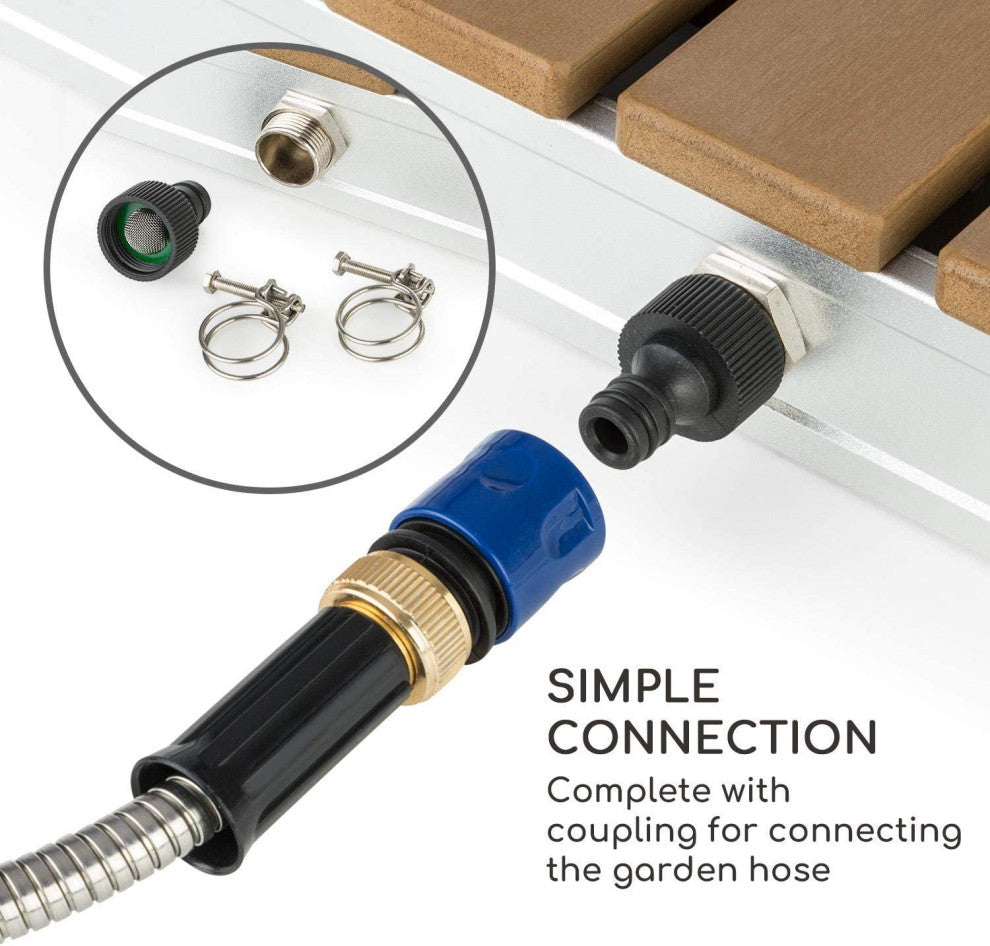 Upside-Down Portable Outdoor Shower With Garden Hose Attachment