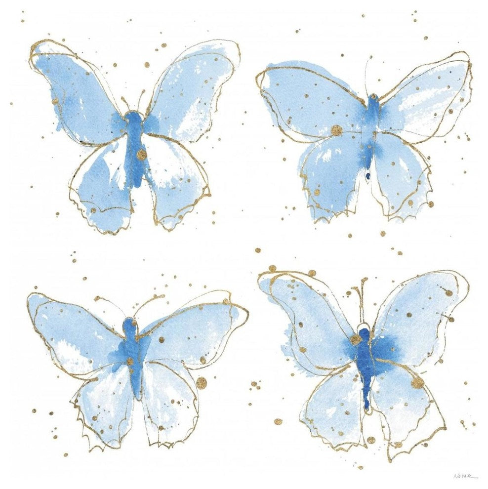 "Gilded Butterflies" Digital Paper Print by Shirley Novak, 38"x38"