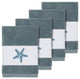 Lydia 4-Piece Embellished Washcloth Set, Teal