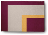 Bold Blocks Modern & Contemporary Chenille Area Rug, Maroon Red, 5'x7'