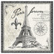 "Bonjour Paris III Dark" Digital Paper Print by Janelle Penner, 32"x32"