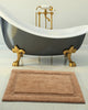 Bath Rug Cotton Solid Color Regency Pattern, Beige, 50"x30"
