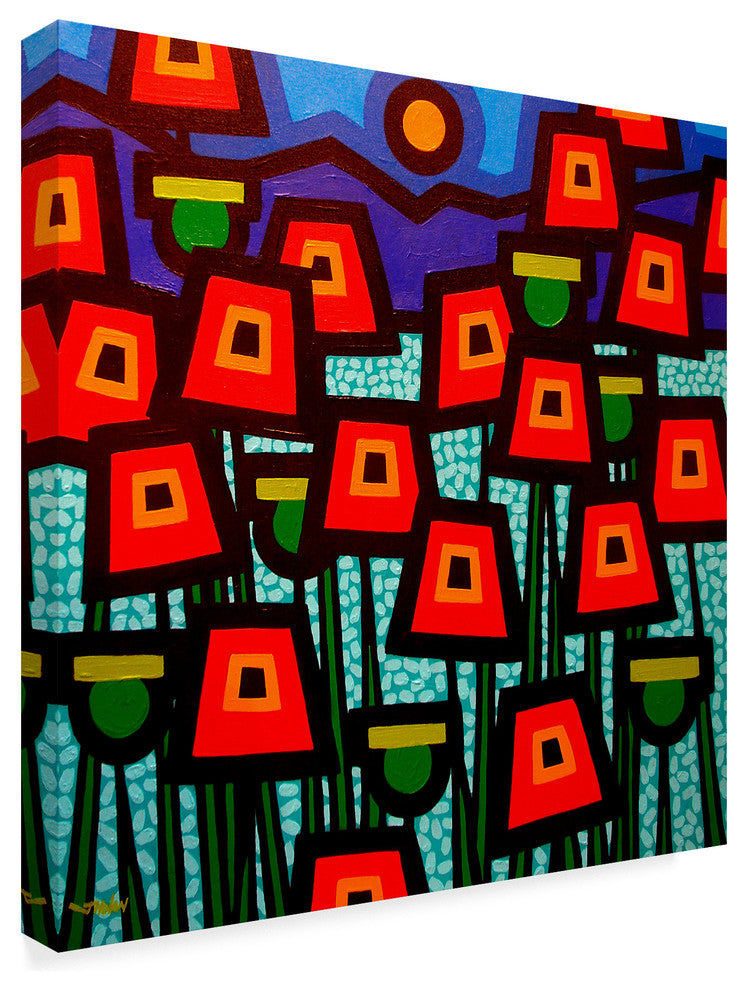 John Nolan ''Poppy Field Blue Sky'' Canvas Art, 24"x24"
