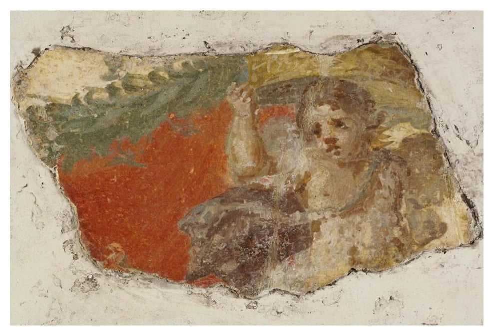 "Fresco Fragment" Paper Print 1st Century Roman Artisan, 20"x14"