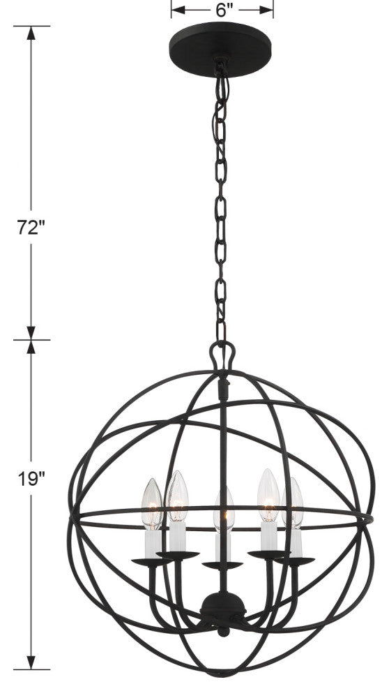 Elight 5 Light  Bronze Mini Chandelier