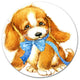 Lovely Puppy Dog Watercolor, Animal Art Round Metal Wall Art, 36"