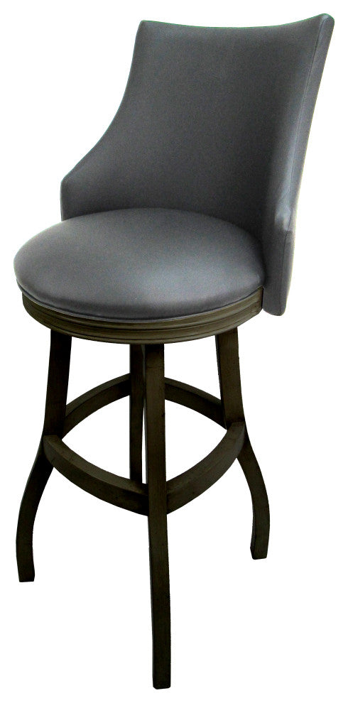 Swivel Tall Spectator Wood Bar Stool 34", Bellissima, Gray, Dark Shadow