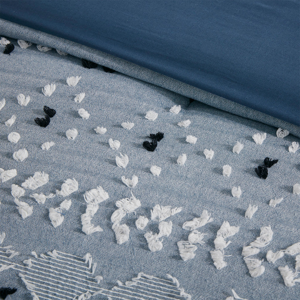 Dora Organic Cotton Chambray 3-Piece King/Cal King, Duvet Cover Set, No Insert