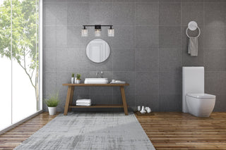 Phillip 3-Light Bath Sconce, Black With Clear Crystals