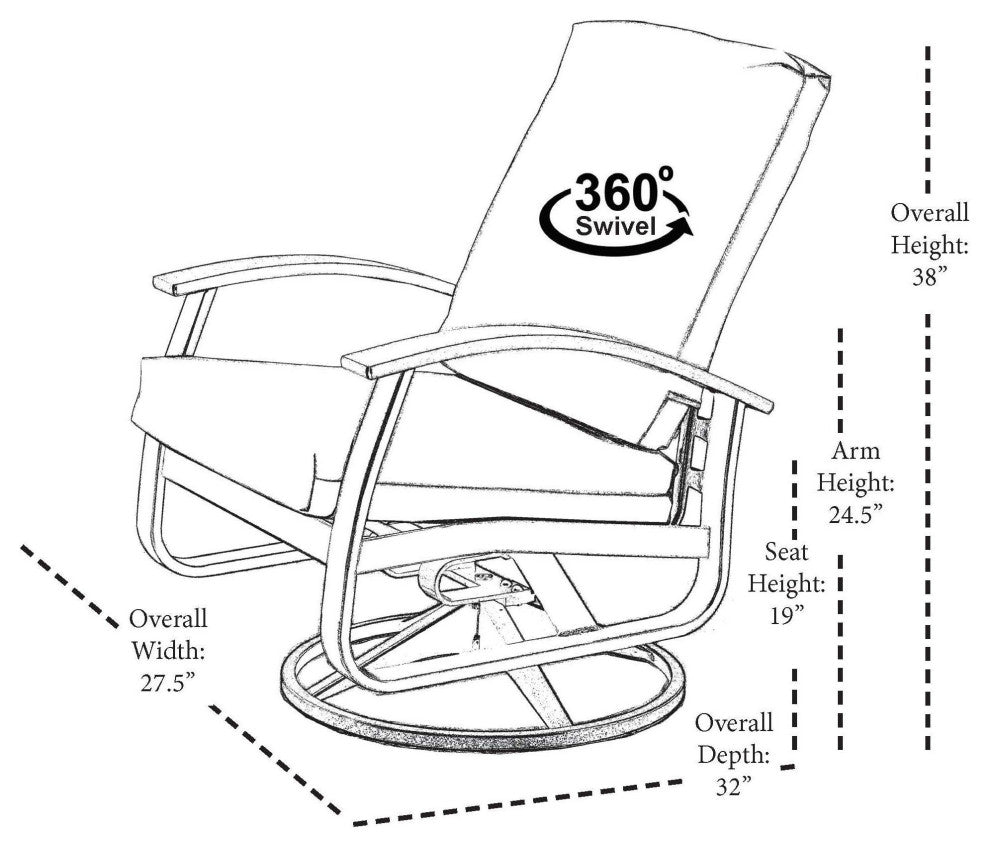 Belle Isle Cushion Outdoor Swivel Rocker, Cast/Kona