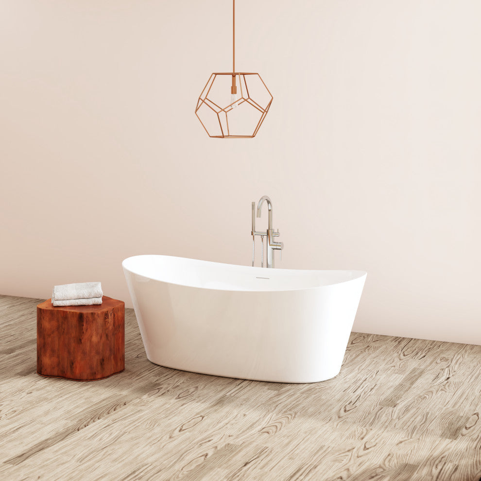 Perlato Volos 65" Freestanding Soaking Tub, White