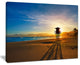 "Colorful Sunset in Valencia" Modern Beach Canvas Art Print, 40"x30"