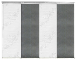 Flourishing White-Stormy 4-Panel Track Extendable Vertical Blinds 48-88"x94"