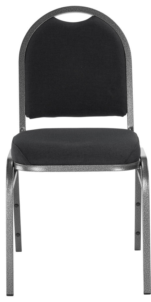 NPS 9200 Fabric Stack Chair, Ebony Black Seat/ Silvervein Frame