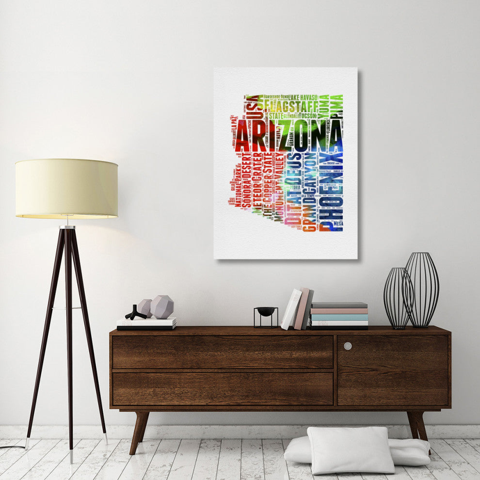 "Arizona Watercolor Word Cloud" Fine Art Print