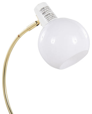 Eileen Task Lamp, Gold Metal, White Plastic