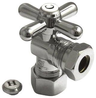 Kingston 5/8" OD Comp X 1/2" X 7/16" OD Angle Stop w/Handle, Polished Chrome