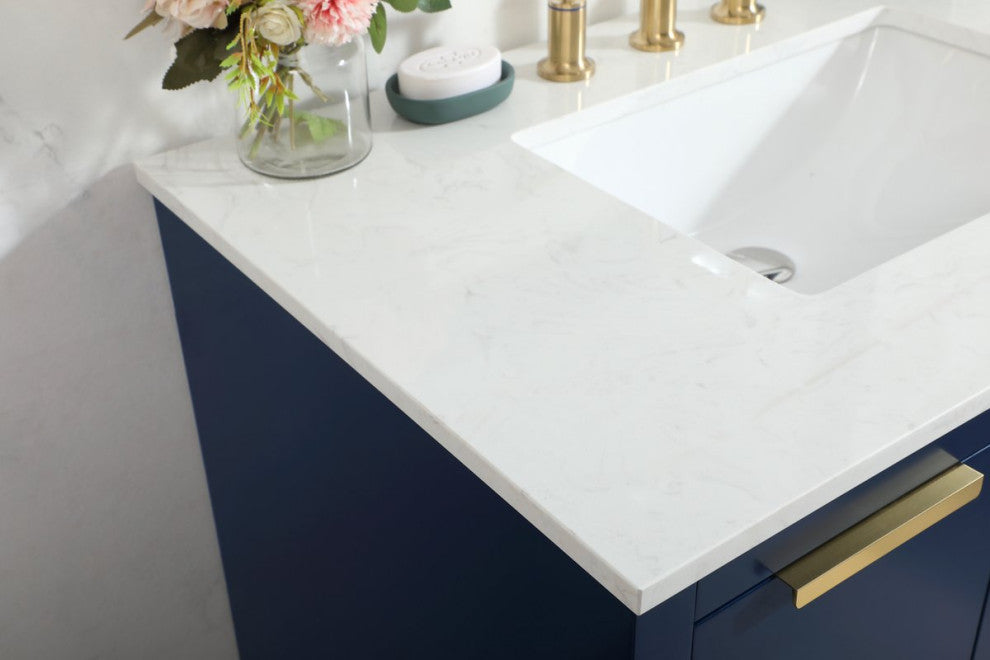 Bethany Single Bathroom Vanity, Blue, 36"